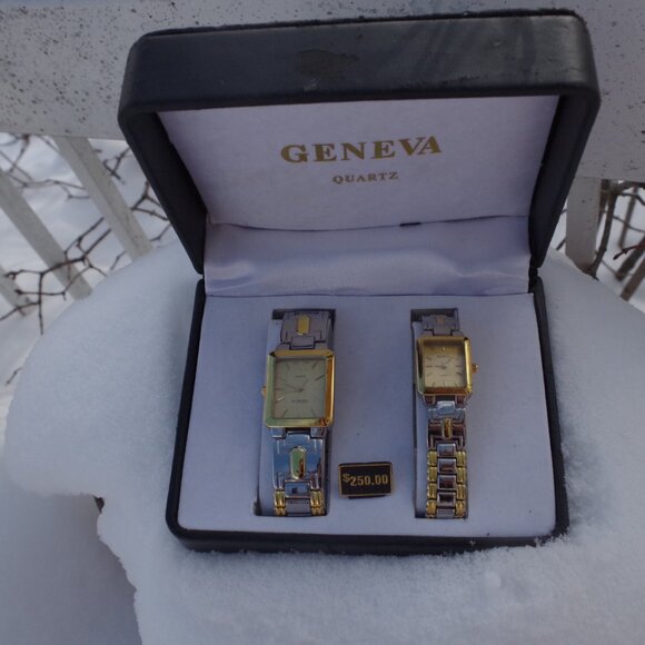 Two Geneva Men's And Women's Watch Set Vintage - Picture 3 of 5